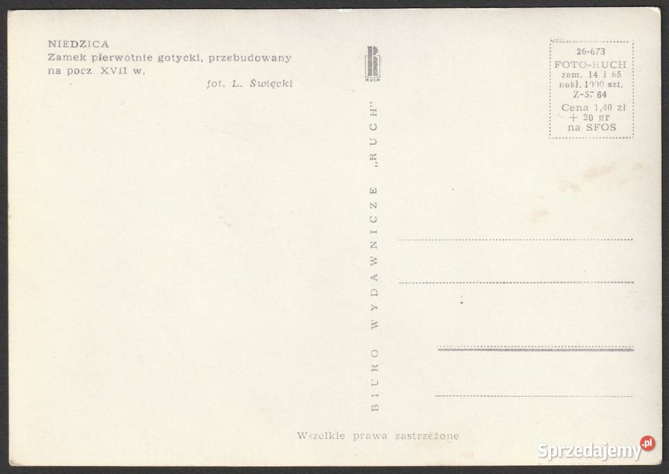 NIEDZICA ZAMEK 1965 1000 SZTUK Łódź