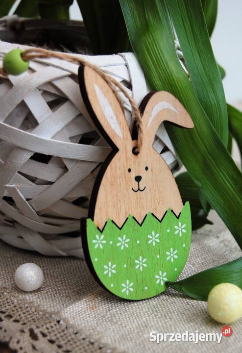 Zając wielkanocny pisanka zawieszka drewno 1 lubelskie Lublin