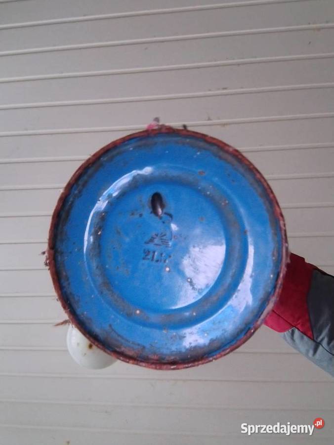 Dzbanek Kańka na mleko kawę lata PRL z drewnianą Krotoszyn