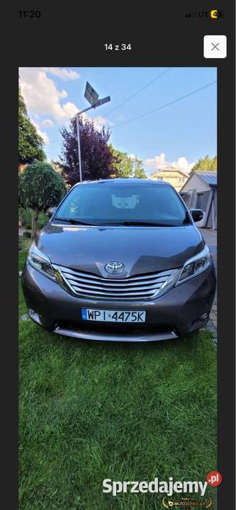 Toyota Sienna 35 V6 XLE 7Osobowa BenzynaLPG dolnośląskie Wrocław sprzedam