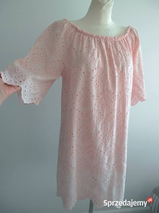 Sukienka Ażurowa Trapezowa Bawełniana Włoska Rozmiar 38(M) Łomża