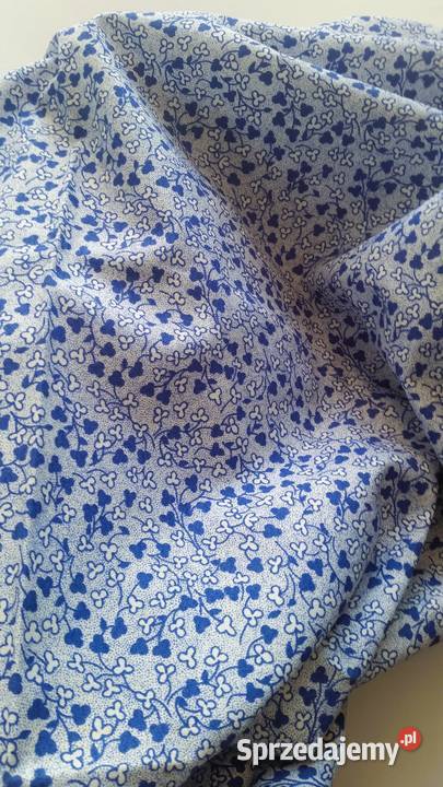 Piękny materiał w kwiatki oryginalny z prl