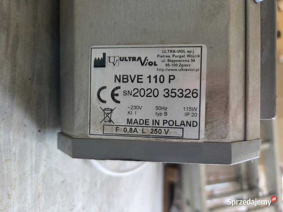 Przepływowa lampa bakteriobójcza Ultraviol NBVE