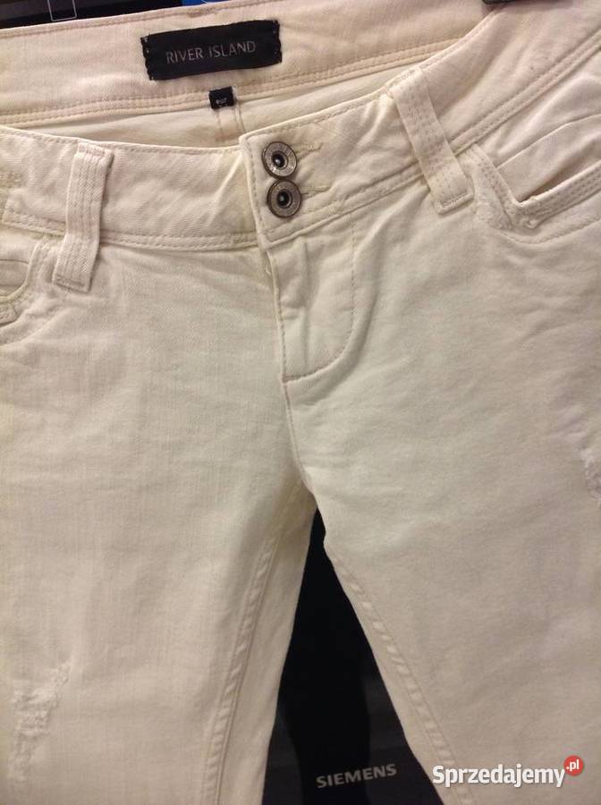 Spodnie Jeans Damskie River Island 36 Białe j Rozmiar 36(S) Nowa Sól