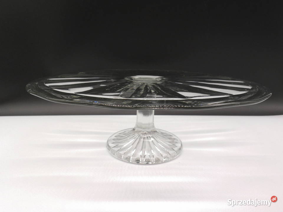Patera szklana na ciasto tort na nóżce Elegancka Raszków