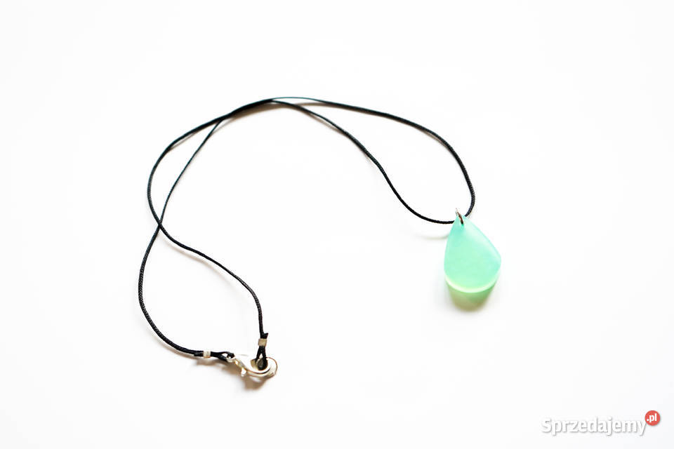 Zielony wisiorek łezka handmade 25 jasny prosty Warszawa