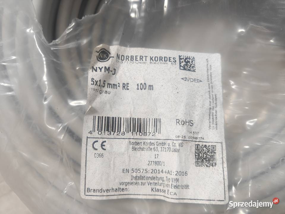 5x15mm kabel elektryczny miedziany Grudziądz