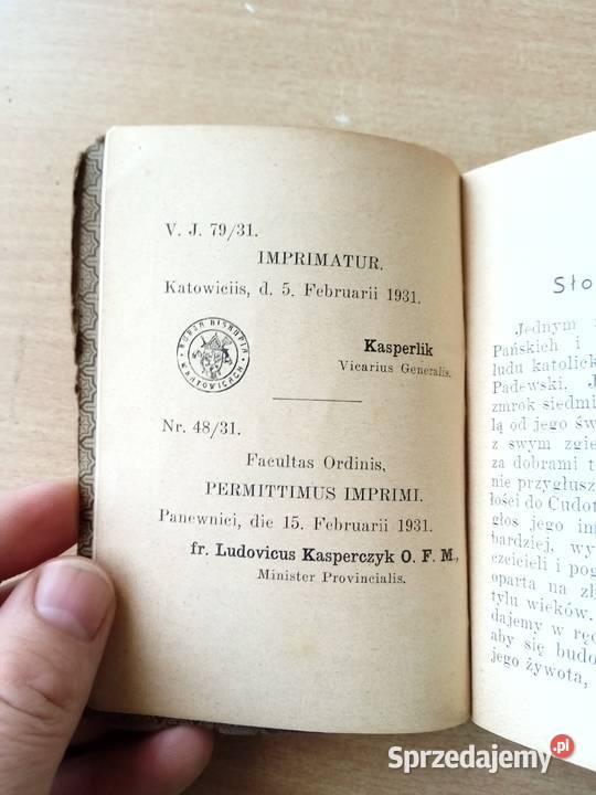 Święty Antoni Padewski książeczka z 1931 Antykwariat małopolskie Miechów