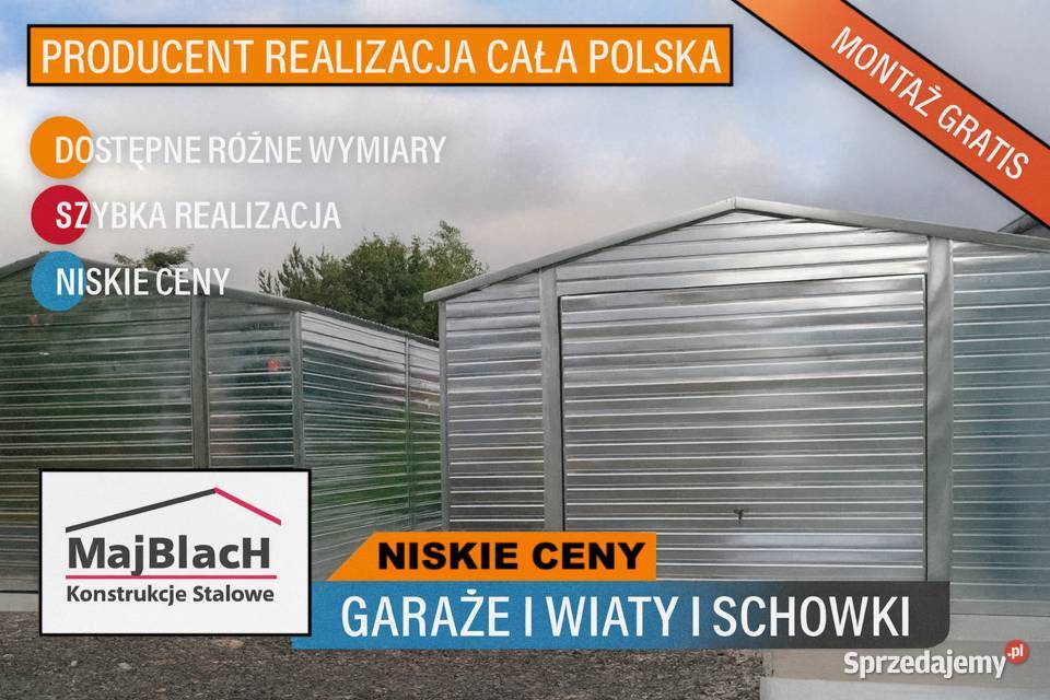 Ocynkowany Blaszak Garaż Blaszany Dwuspadowy Busko-Zdrój