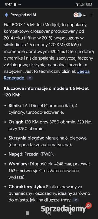 FIAT 500X 16 MJet Głogów