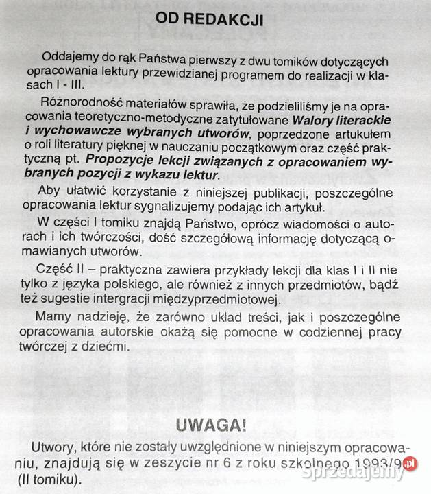Praca dydaktyczno wychowawcza z lekturą kl 13 Książki i Podręczniki Chełm sprzedam