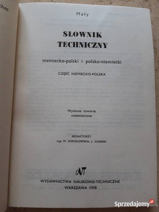 Słownik techniczny niemiecko polski polsko Antykwariat