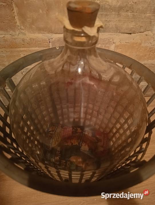 Balon na wino gąsior szklany z koszem 15L OKAZJA Będzin