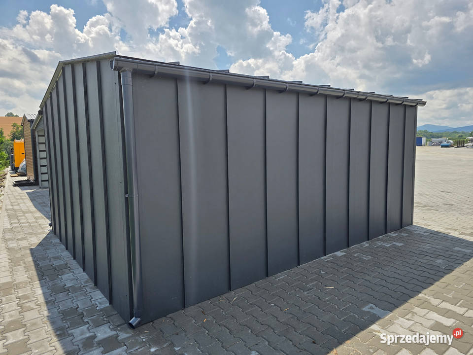 Garaż blaszany 4x6 na rąbek grafitowy dach Kraków