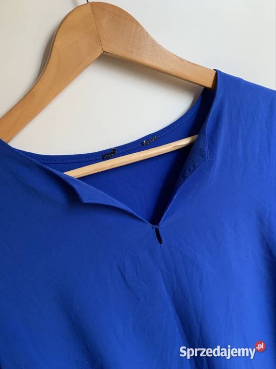 Szafirowa bluzka z rękawem 34 elegancka Bluzki i koszule sprzedam