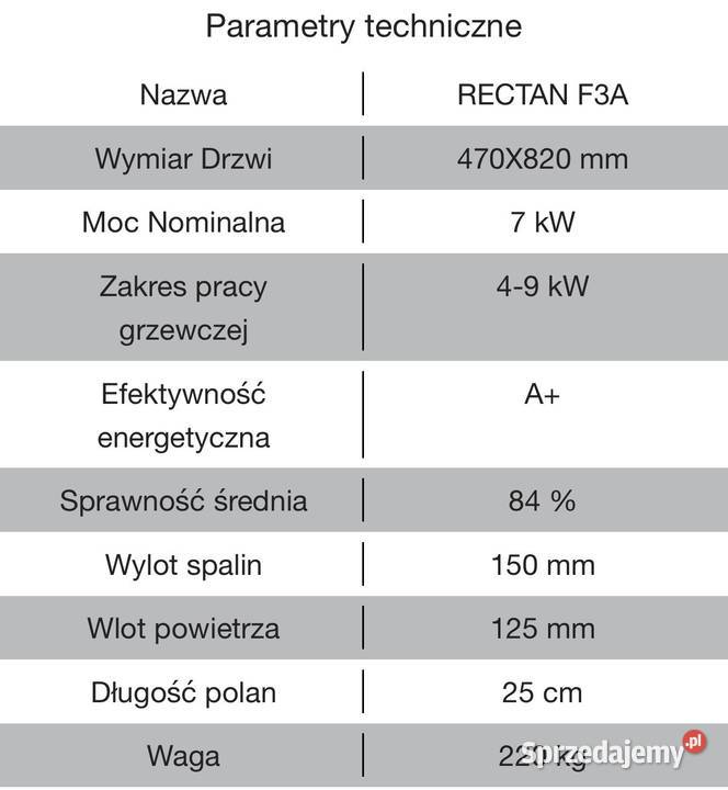 Piecyk koza RECTAN F3A wolnostojący kominek Kamień Pomorski sprzedam