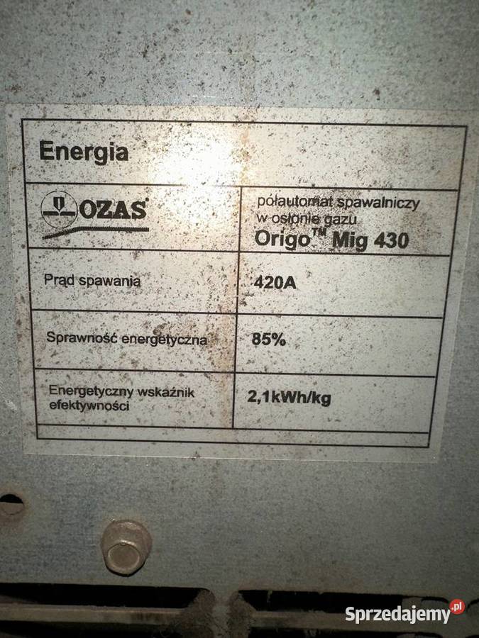 Spawarka Migomat Esab Origo Mig 430 Esab Feed 30 Góra