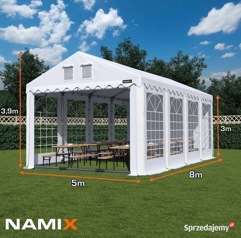 Namiot PRESTIGE 5x83m ogrodowy imprezowy garaż Pawilony i namioty