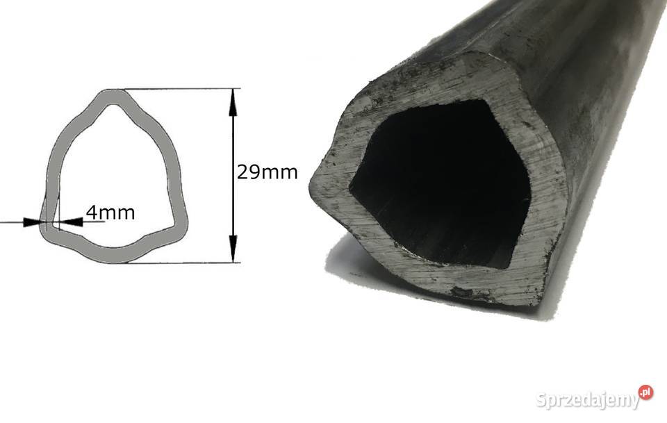 Rura wału WOM profilowana trójkąt 29x4mm 1m Do maszyn uprawowych