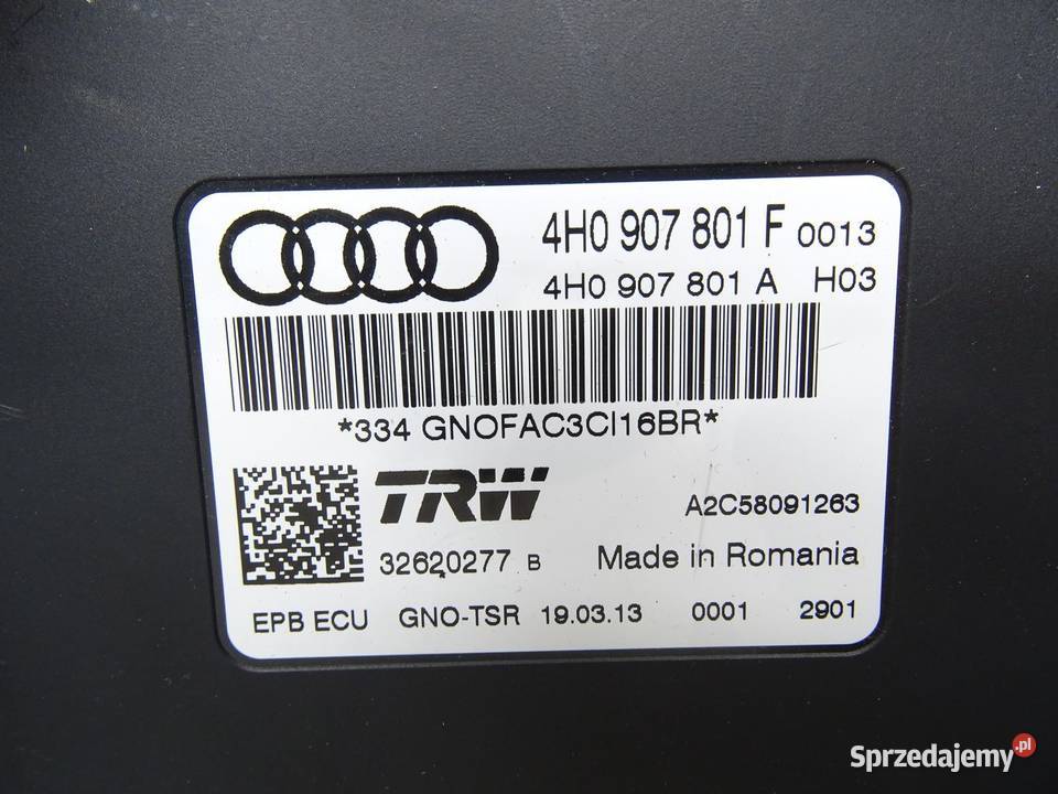 MODUŁ STEROWNIK HAMULCA RĘCZNEGO 4H0907801F AUDI sprzedam