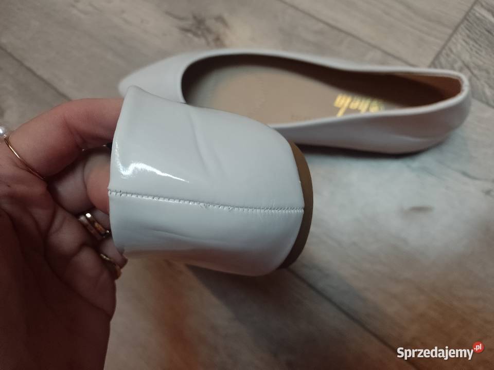 4243 Białe ślubne baleriny wieczorowe NOWE Kraków