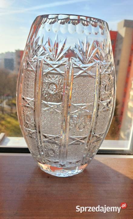 Piękny wazon kryształowy PRL dolnośląskie Wrocław