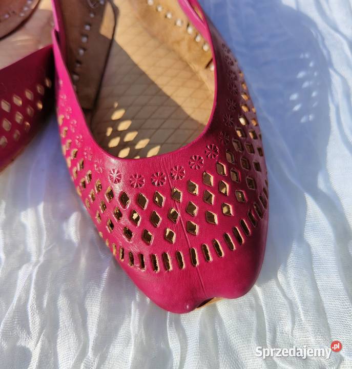 Różowe skórzane buty balerinki 37 skóra orient inna Szczecin sprzedam