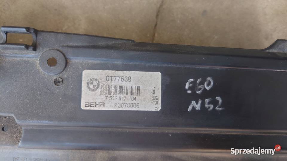 BMW E60 E61 OSŁONA GÓRNA CHŁODNICY 7545817 Pozostałe Konin sprzedam