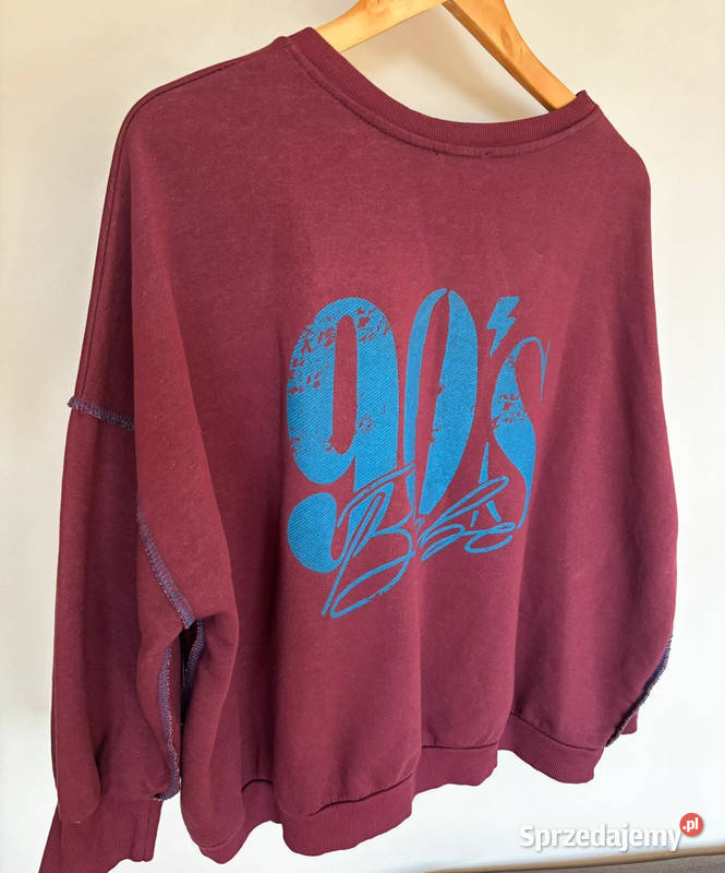 Bordowa bluza damska oversize vintage 90s Made zachodniopomorskie Szczecin