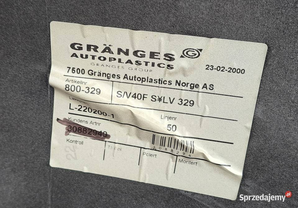 Volvo V40 S40 9600 zderzak przedni 800920 kolor osobowe