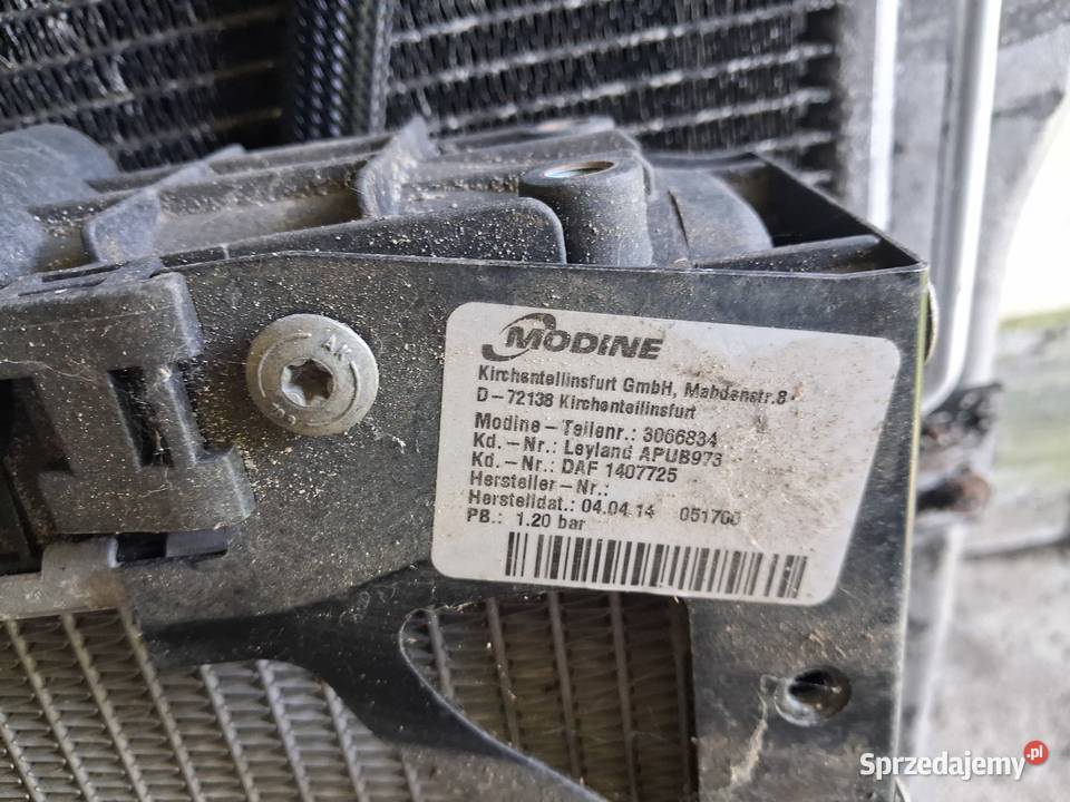 Chłodnica wody powietrza intercooler daf lf 45 pomorskie