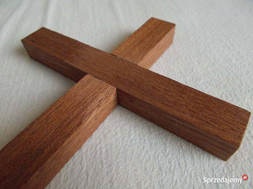 Drewniany duży mahoniowy mahoń krzyż na ścianę Ruda Śląska sprzedam