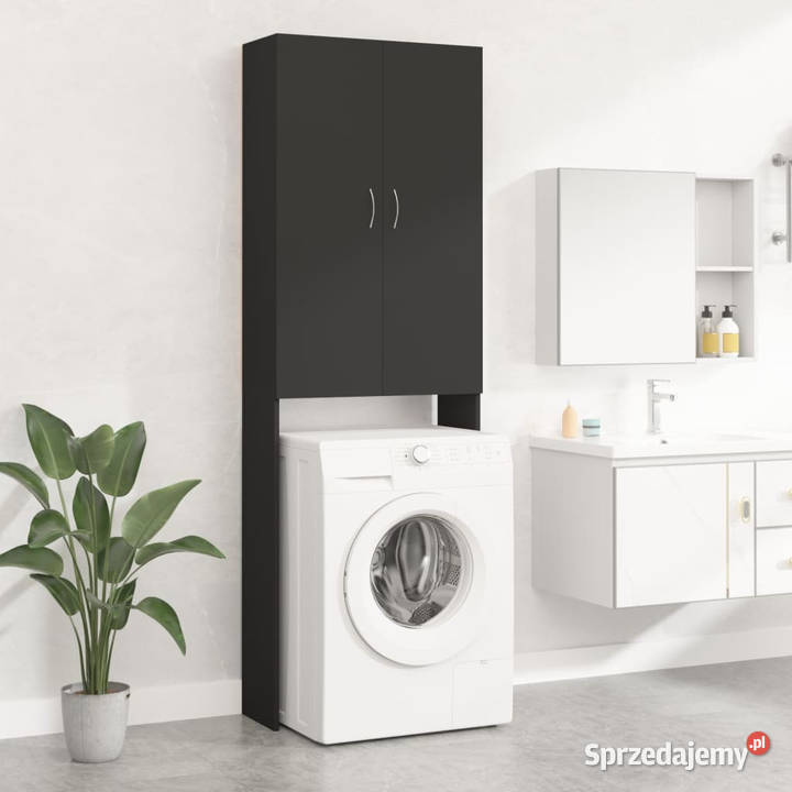 Szafka na pralkę czarna 64 x 255 x 190 WM808414