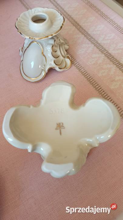 Świecznik Syg NP Neutettau Porcelana złocona w pomorskie Gdańsk