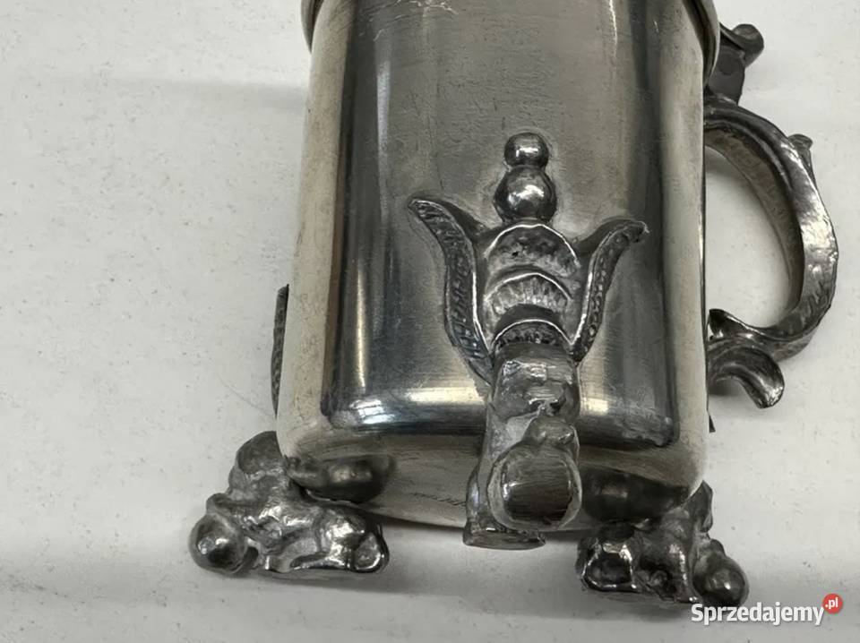 Kubek posrebrzany metalowy z lat PRLu Łódź