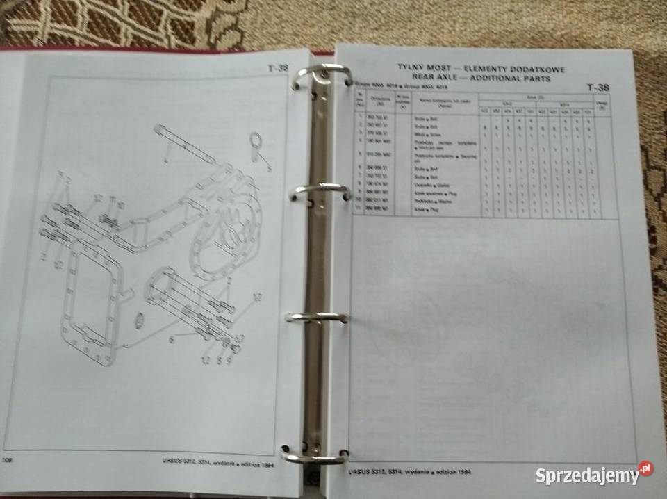 Katalog części Ursus 53125314 oryginał 1994 Rok wydania 1994 Lublin