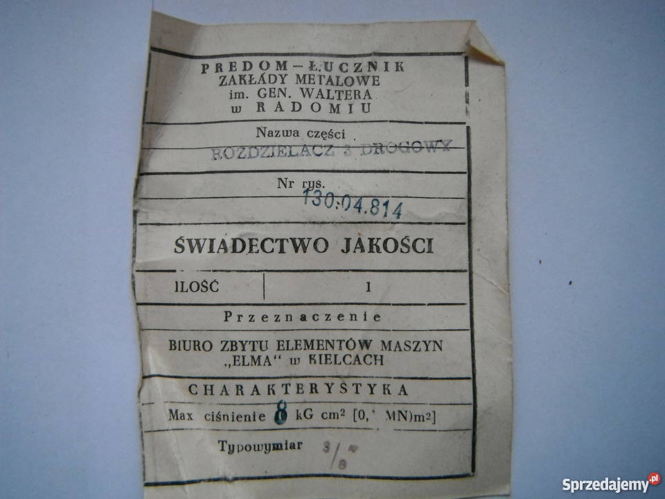 Zawór łucznik rozdzielacz 13 sterowany Chlewiska