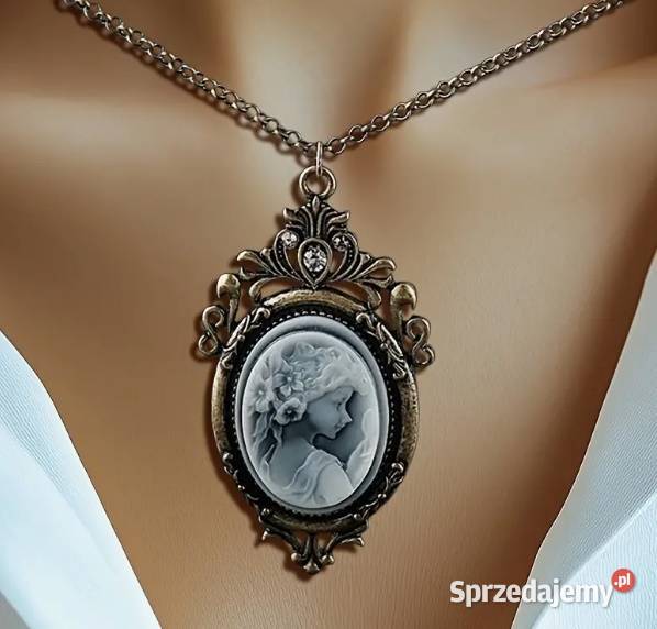 VINTAGE NASZYJNIK WISIOR KAMEA W STYLU sprzedam