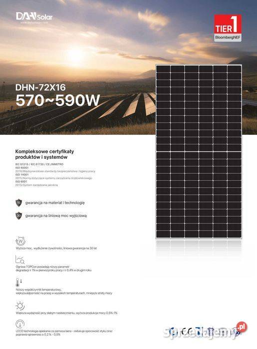Panel Fotowoltaiczny DAH Solar 590W Bifacial małopolskie