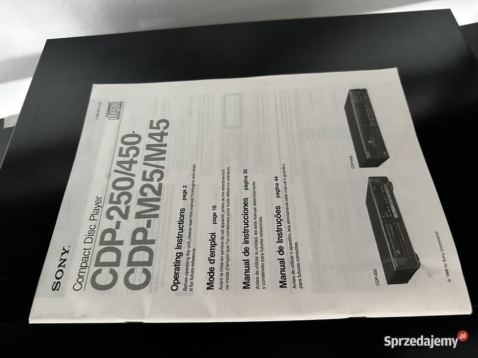 SONY CDP450 Pilot Instrukcja 100 sprawny