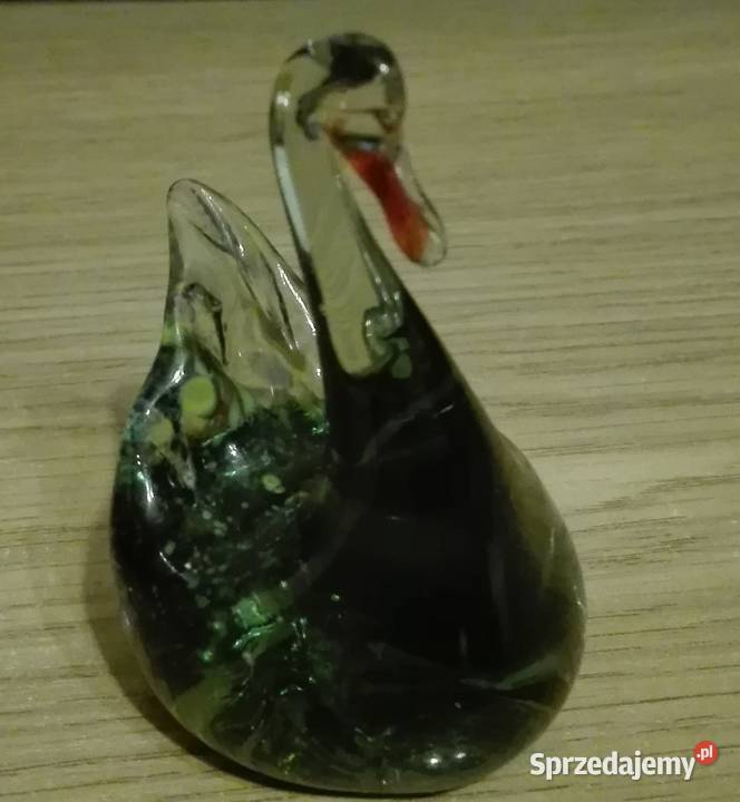 SZKLANA FIGURKA ŁABĘDŹ zielona wysyłka nowa mazowieckie Warszawa