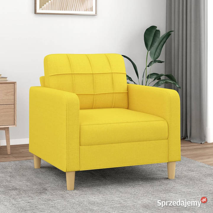 Fotel jasnożółty 60 obity tkaniną WM359080 Warszawa sprzedam