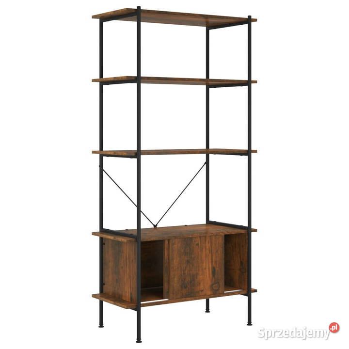 Regał z szafką 80x40x163 stal i materiał mazowieckie
