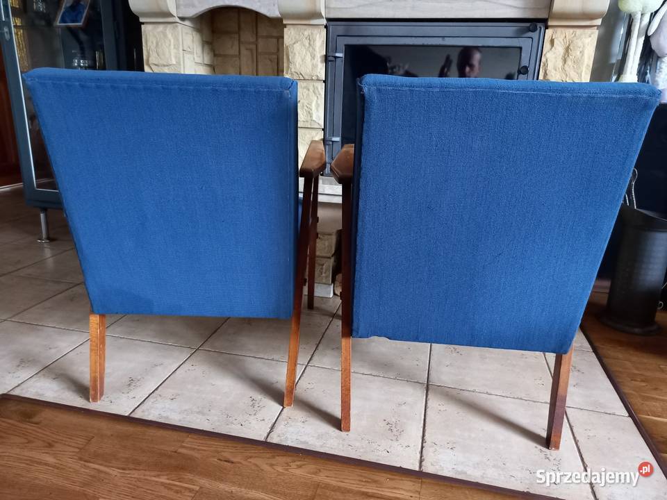 Stare fotele na sprężynach patyczaki PRL vintage
