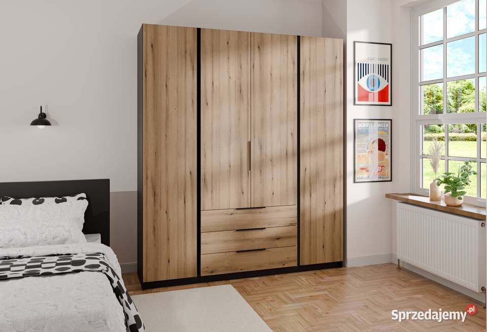 Duża szafa z szufladami 200 4 kolory szybka Kalisz