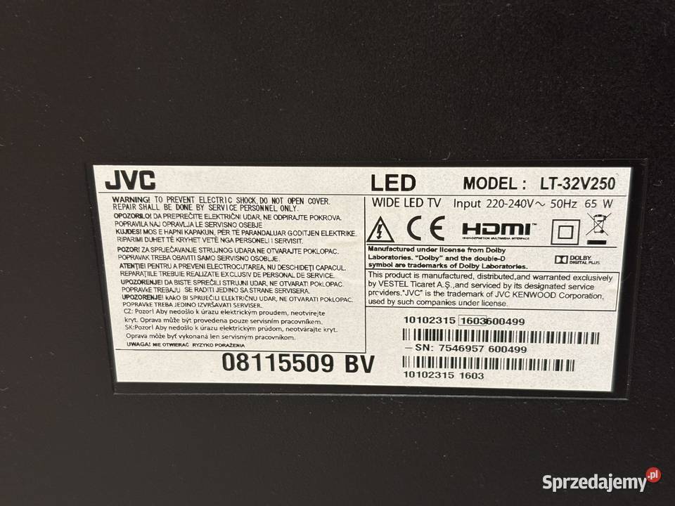 Telewizor 32 cale JVC LT32V250 LED Złącze USB Elbląg