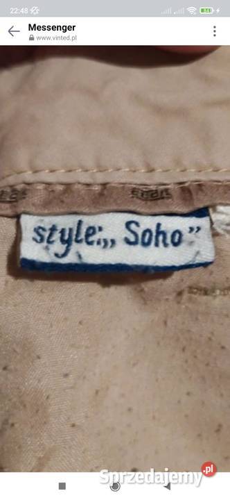 Spodnie damskie z materiału brązowy/beżowy Spodnie Szczytno