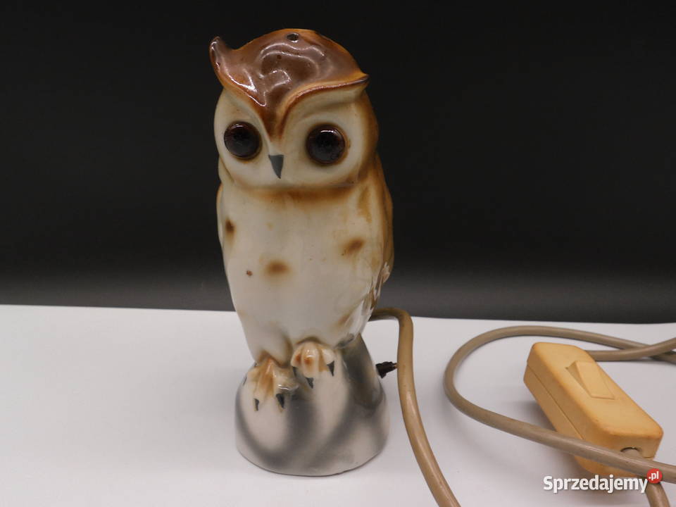 Klimatyczna Lampka Nocna SOWA Vintage PRL NRD wielkopolskie Raszków