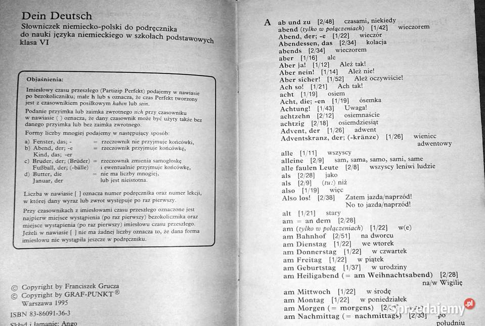 Dein Deutsch kl 5678 Słowniczek niempol lubelskie Chełm