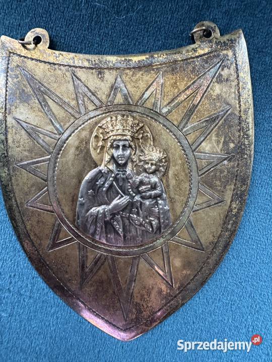 Stary ryngraf Polski Matka Boska Częstochowska Antyki Częstochowa